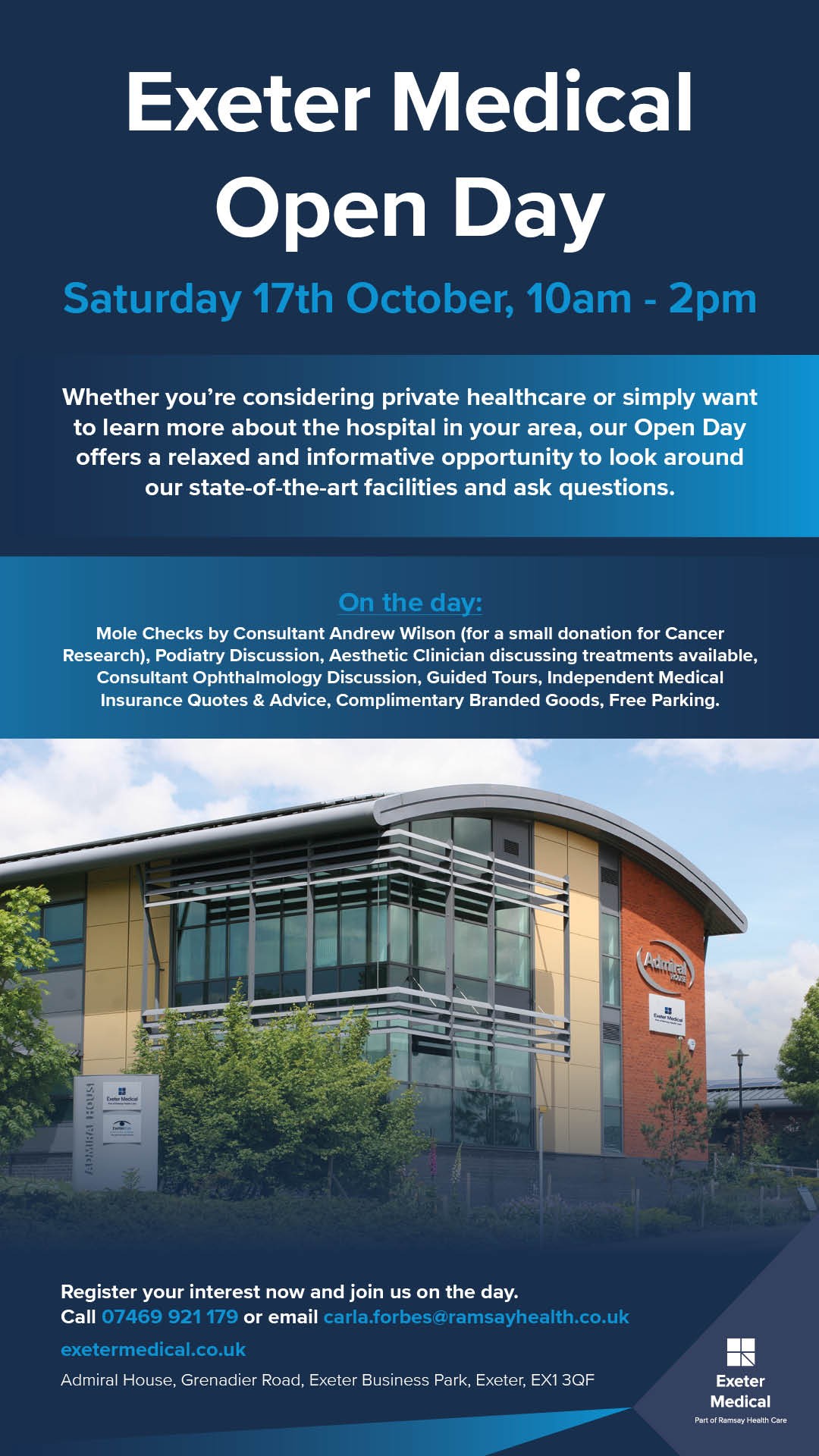 Exeter Eye Open Day on 17 October 2026